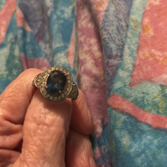 London Blue Topaz Ring, sz6, all real gems in this beautiful ring, - Picture 13 of 13